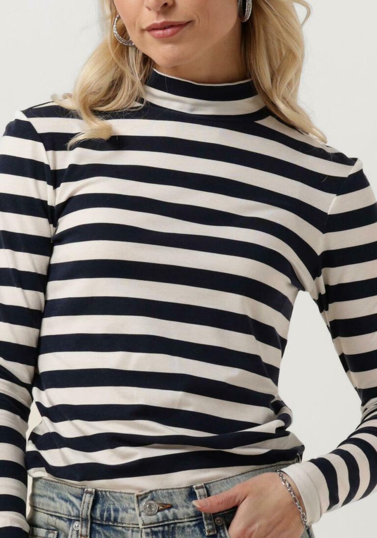 SCOTCH & SODA donkerblauwe scotch & soda  all over printed long sleeved t-shirt