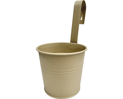 Metalen bloempot 17 x 17 x 32 cm beige