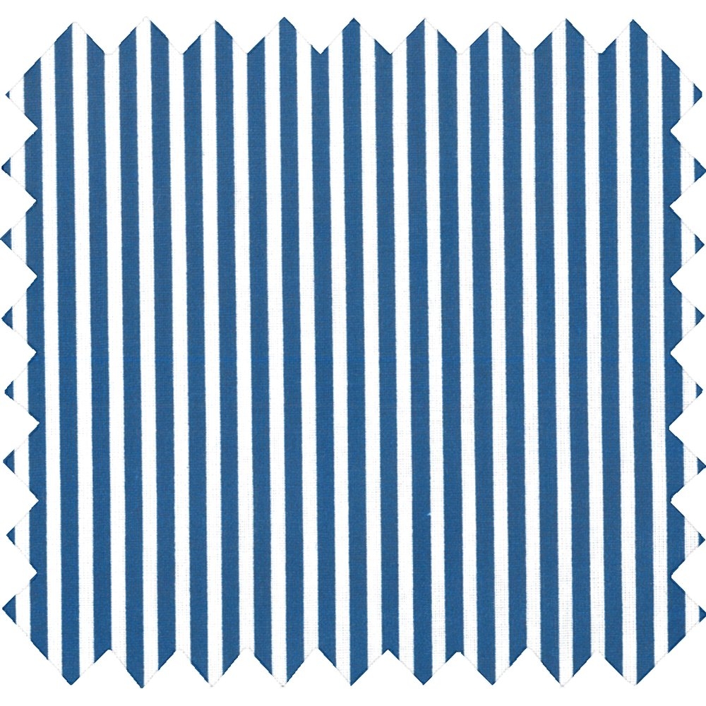 Coupon Tissu 1 M Ligne Blanc Marine Ex1001