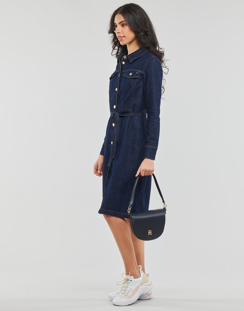 Tommy Hilfiger - DNM LS DRESS BELT KNEE VIC - Marine