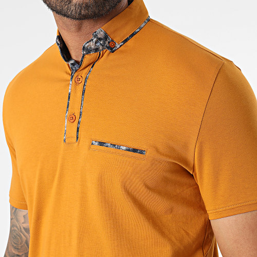 Polo Manches Courtes Jaune Moutarde