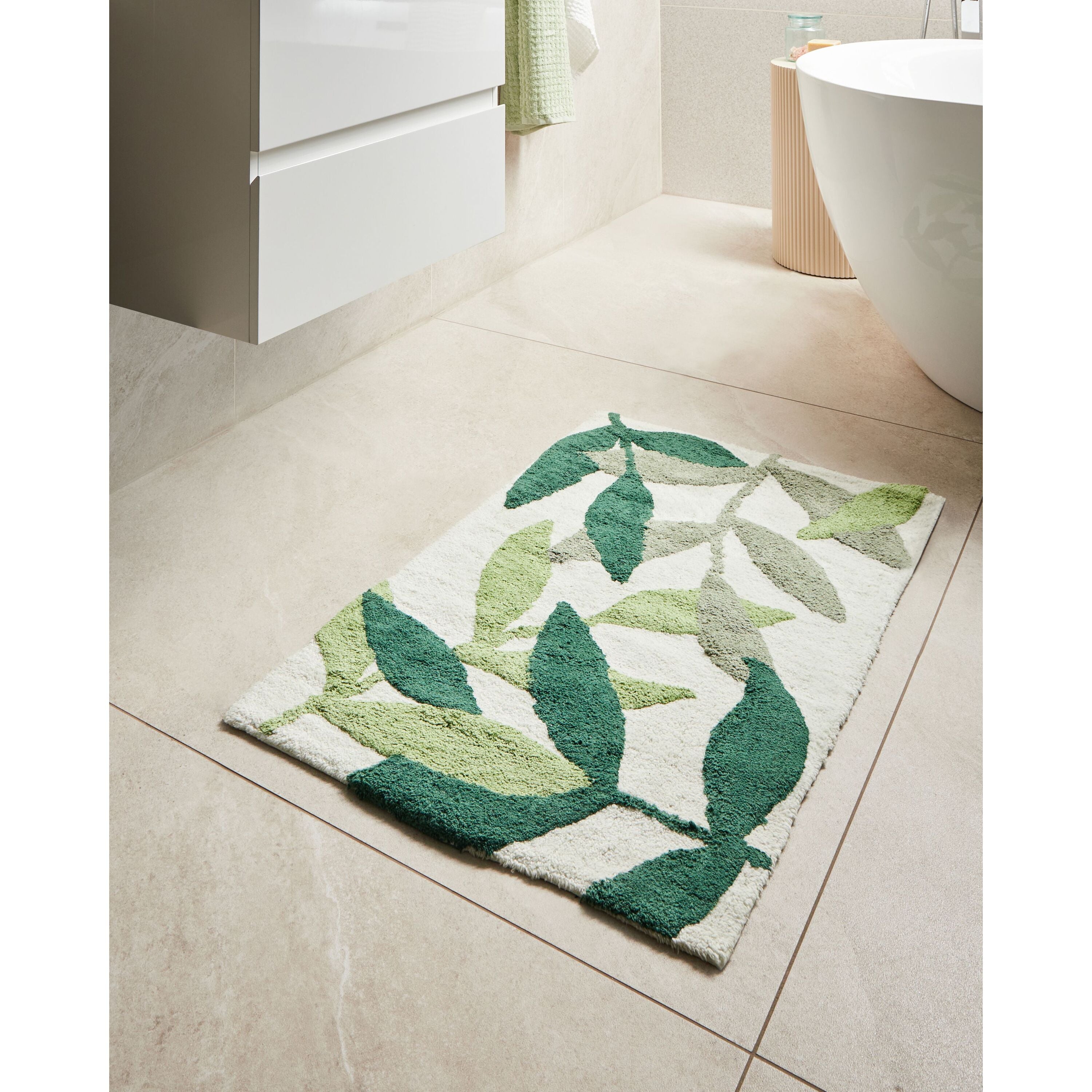 Beliani - ASAN - Badmat - Groen - 60 x 90 cm - Katoen