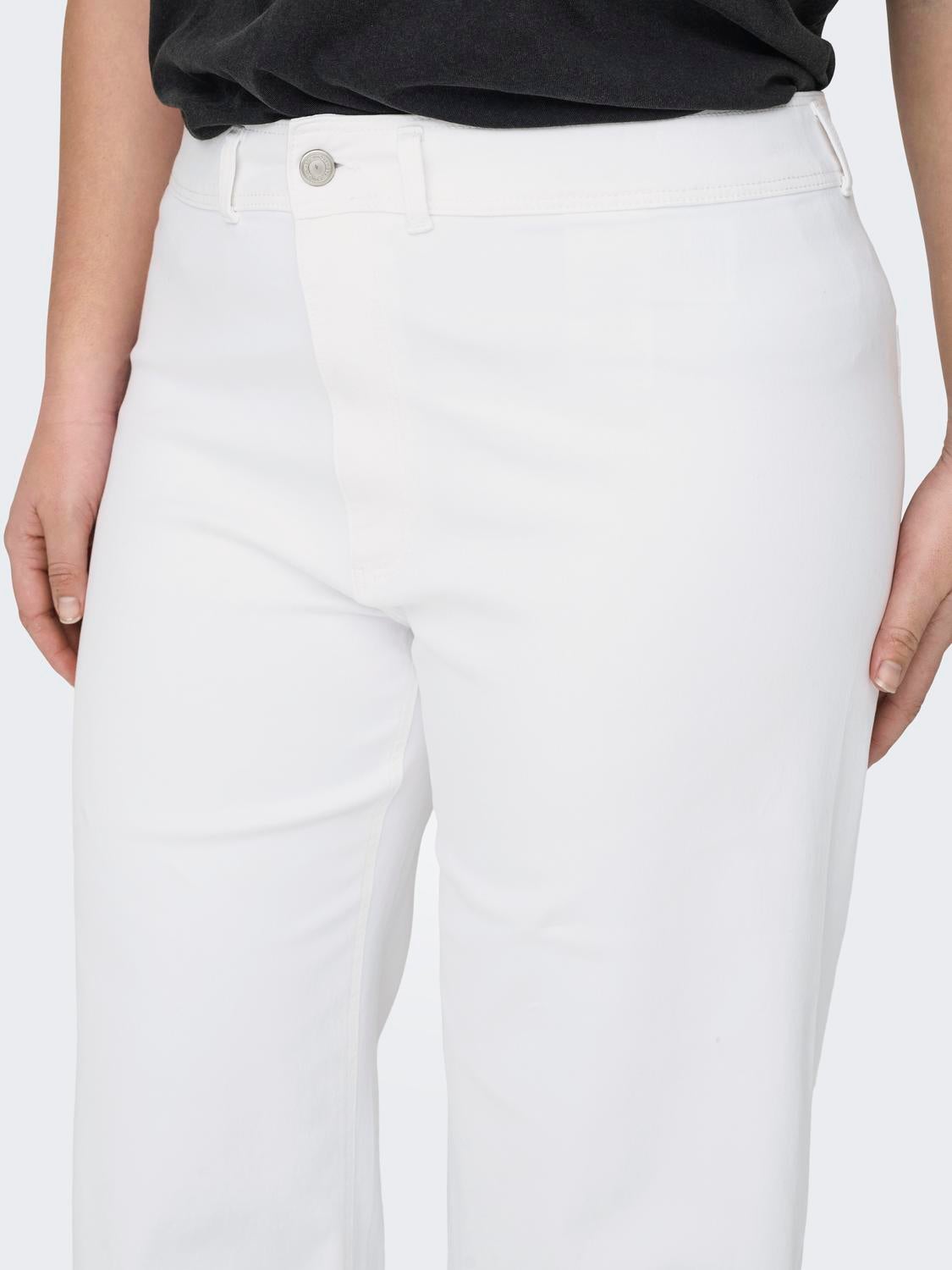 CARSYLVIE Hohe Taille Gerade geschnitten Jeans White