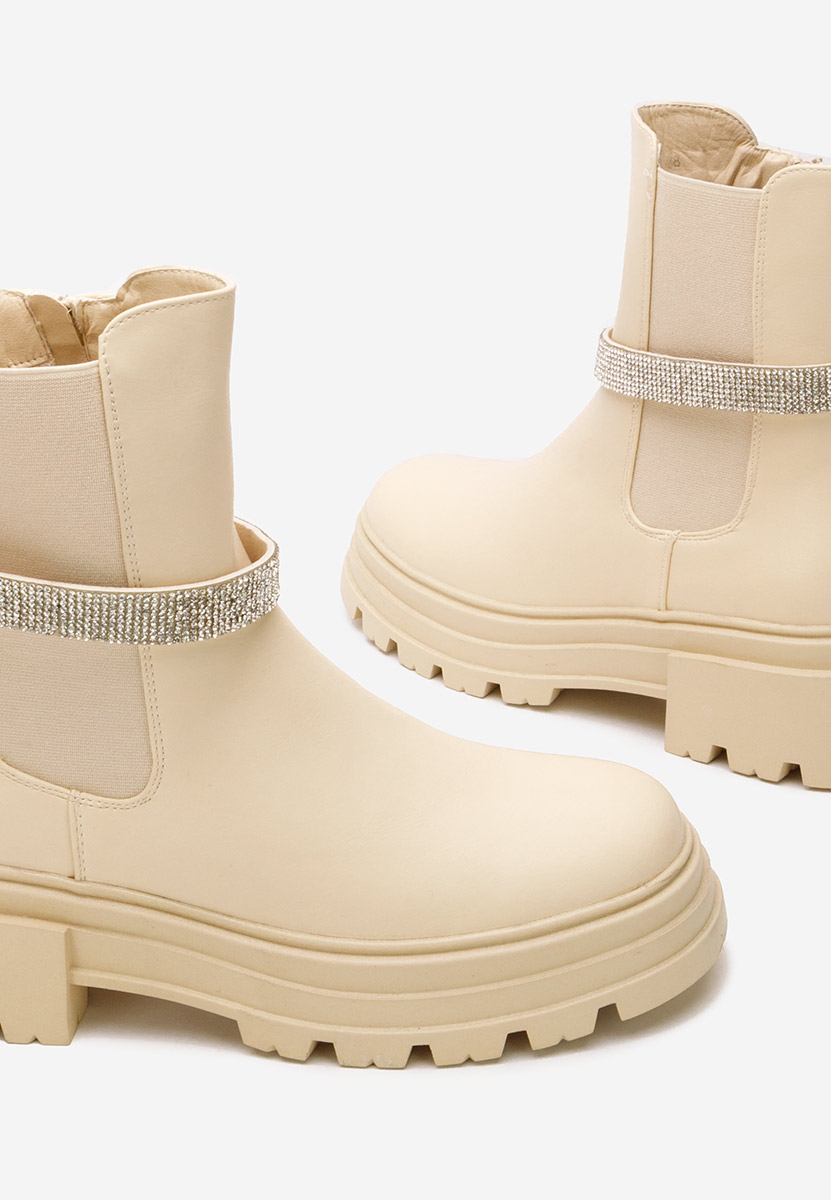 Bottines à plateau beige Marise