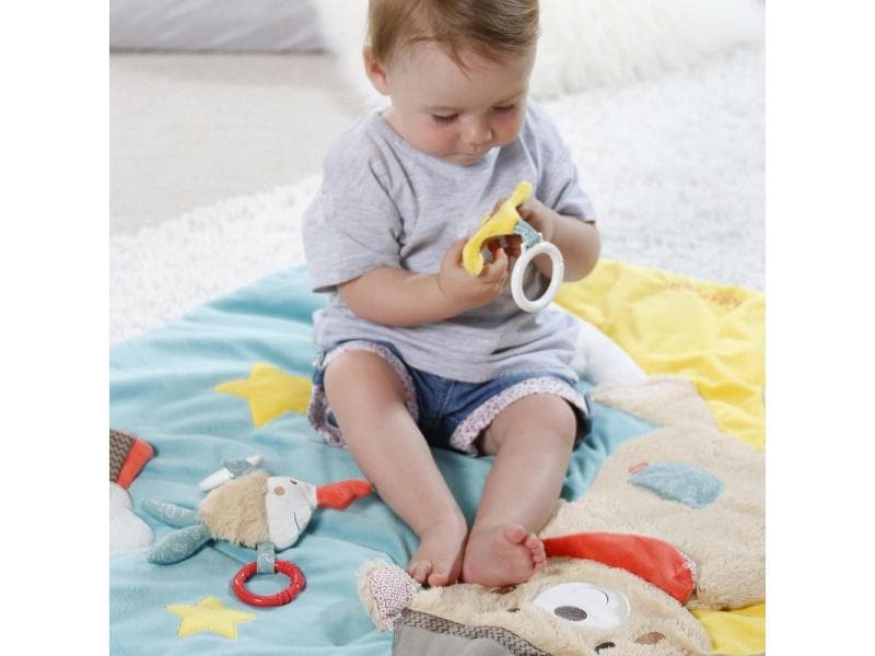 fehn Krabbeldecke mit Spielbogen Bär Bruno 3D Activity Decke Bär Bruno