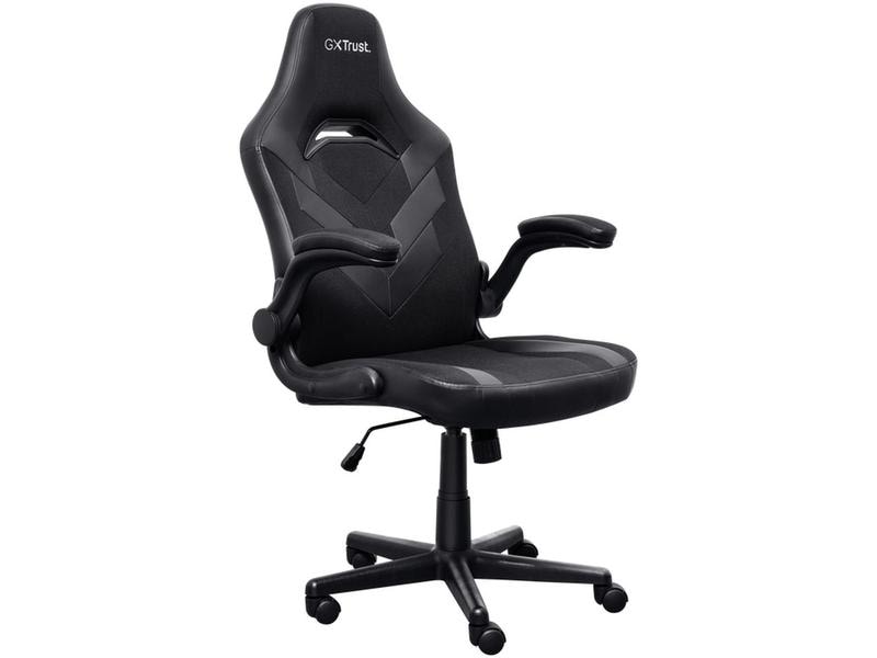 Trust Gaming-Stuhl GXT 703B RIYE Schwarz Bequemer verstellbarer Gaming-Stuhl mit hochklappbaren Armlehnen