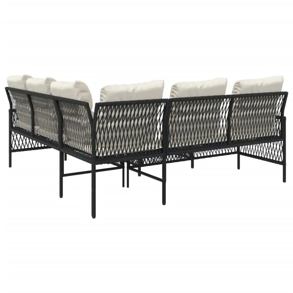 vidaXL - Loungeset - Zwart - Poly rattan