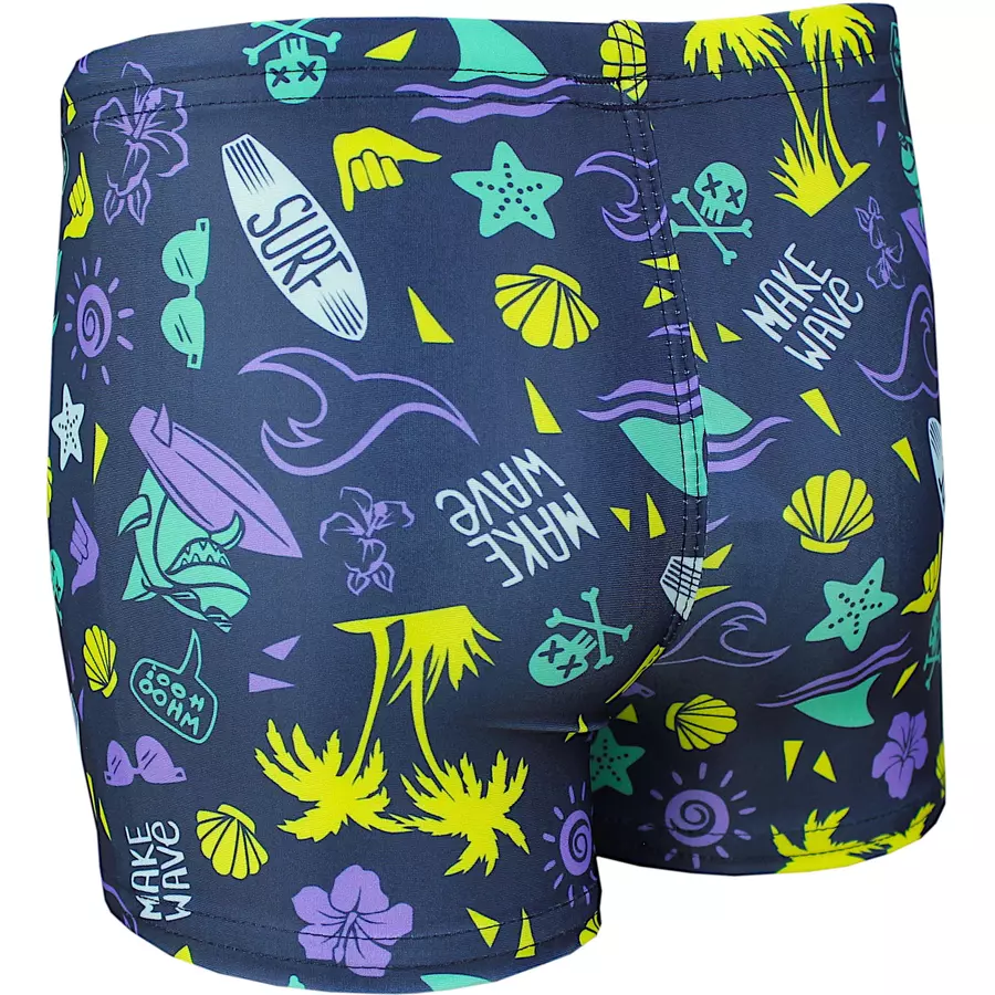 Aquarti Jungen Badehose Gestreift mit Motiven dunkellila