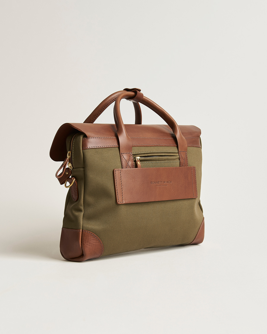 Bennett Winch Canvas Briefcase Olive