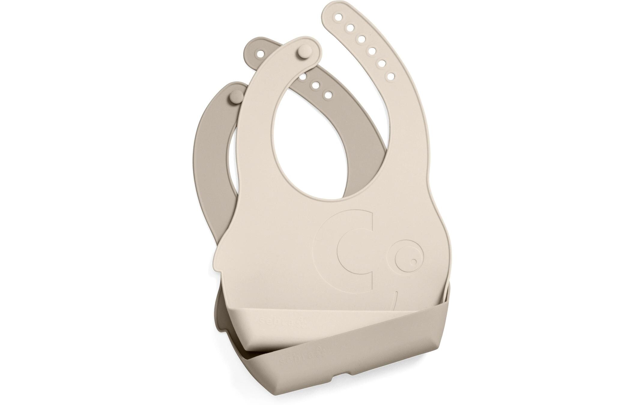 Lätzchen Silikon Fanto 2er Set Jetty Beige 31 x 21 cmPraktisches Silikon-Lätzchen-Set