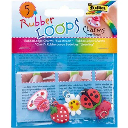 Folia 33906 Rubber Loops Charms, 5 Stück