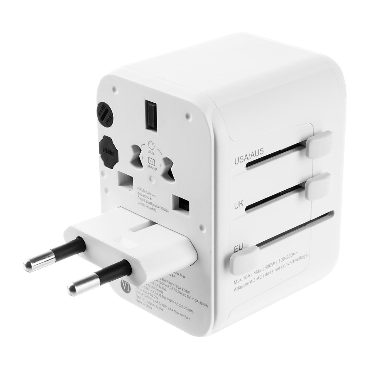 Fixed World 30W reiseadapter (hvit)