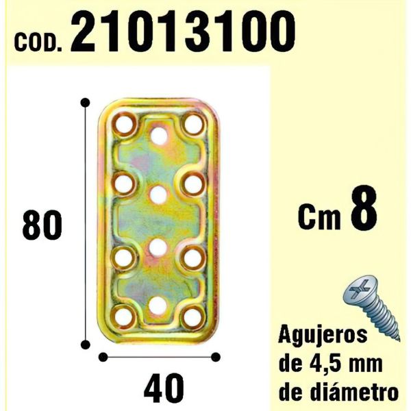 WOLFPACK Soporte para Madeira Placa Bicromatada 40x80 mm. Af 21013100