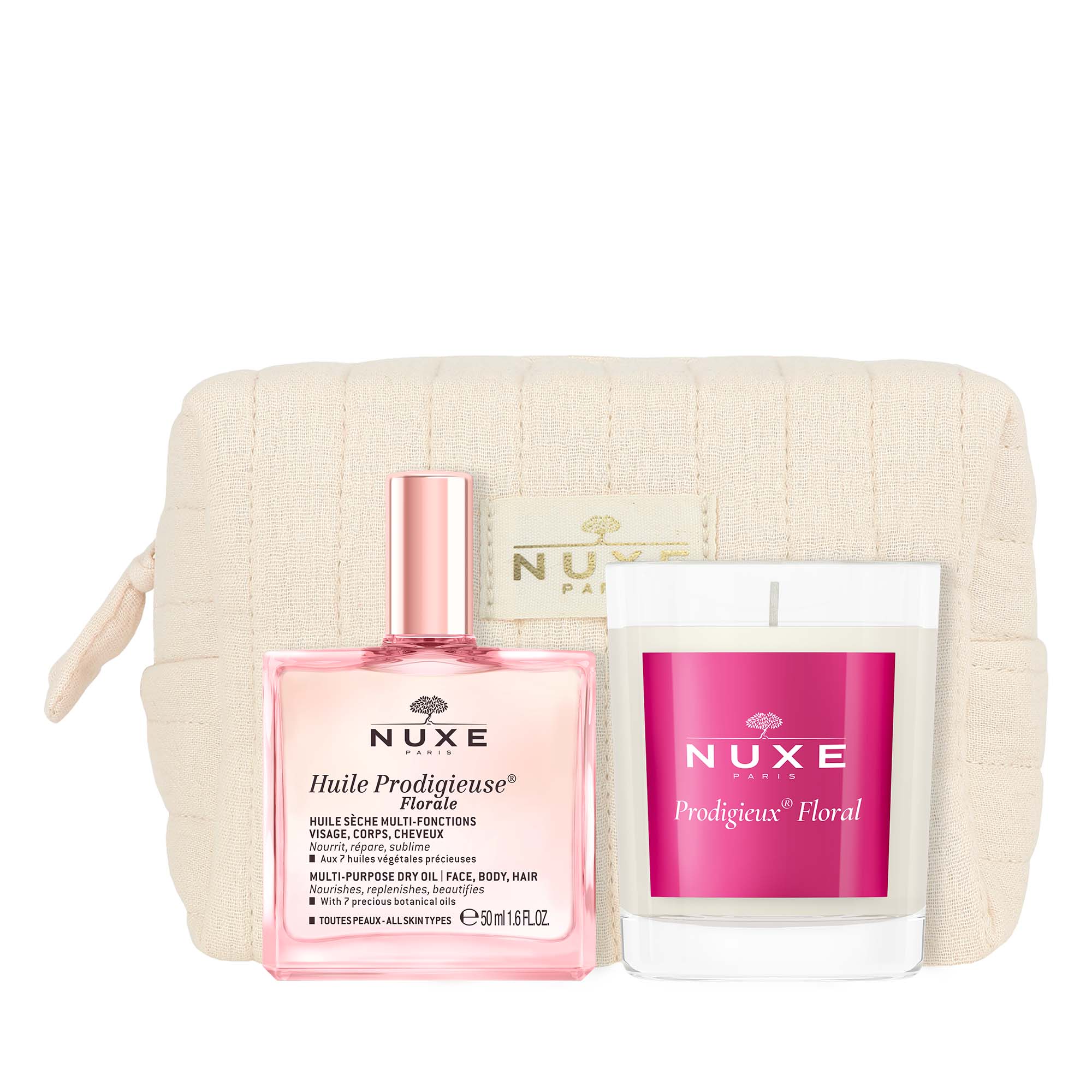 Huile Prodigieuse® Florale & seine Duftkerze - Trockenöl Gesicht, Körper, Haare