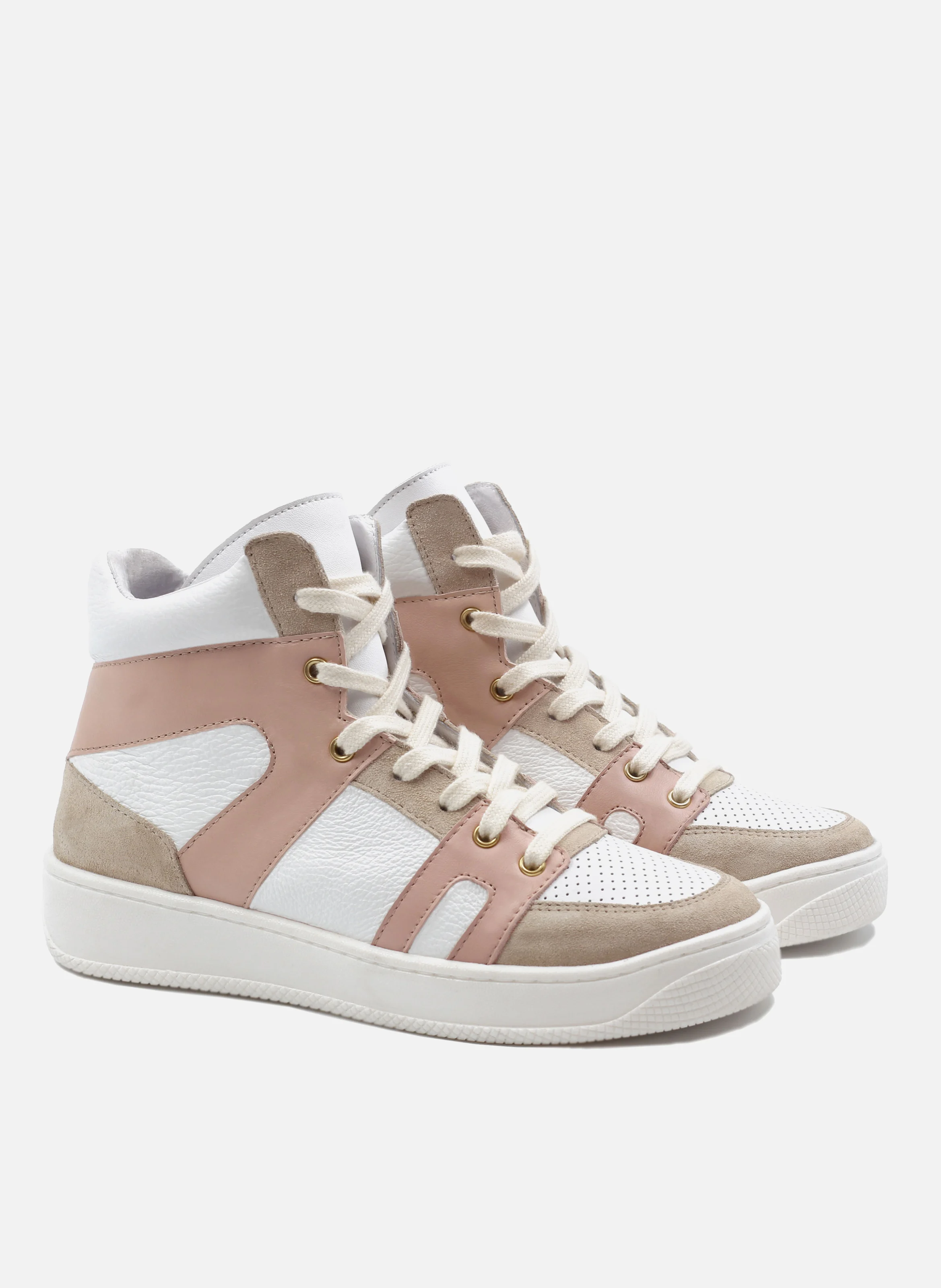 Baskets montantes cuir | Multicolore
