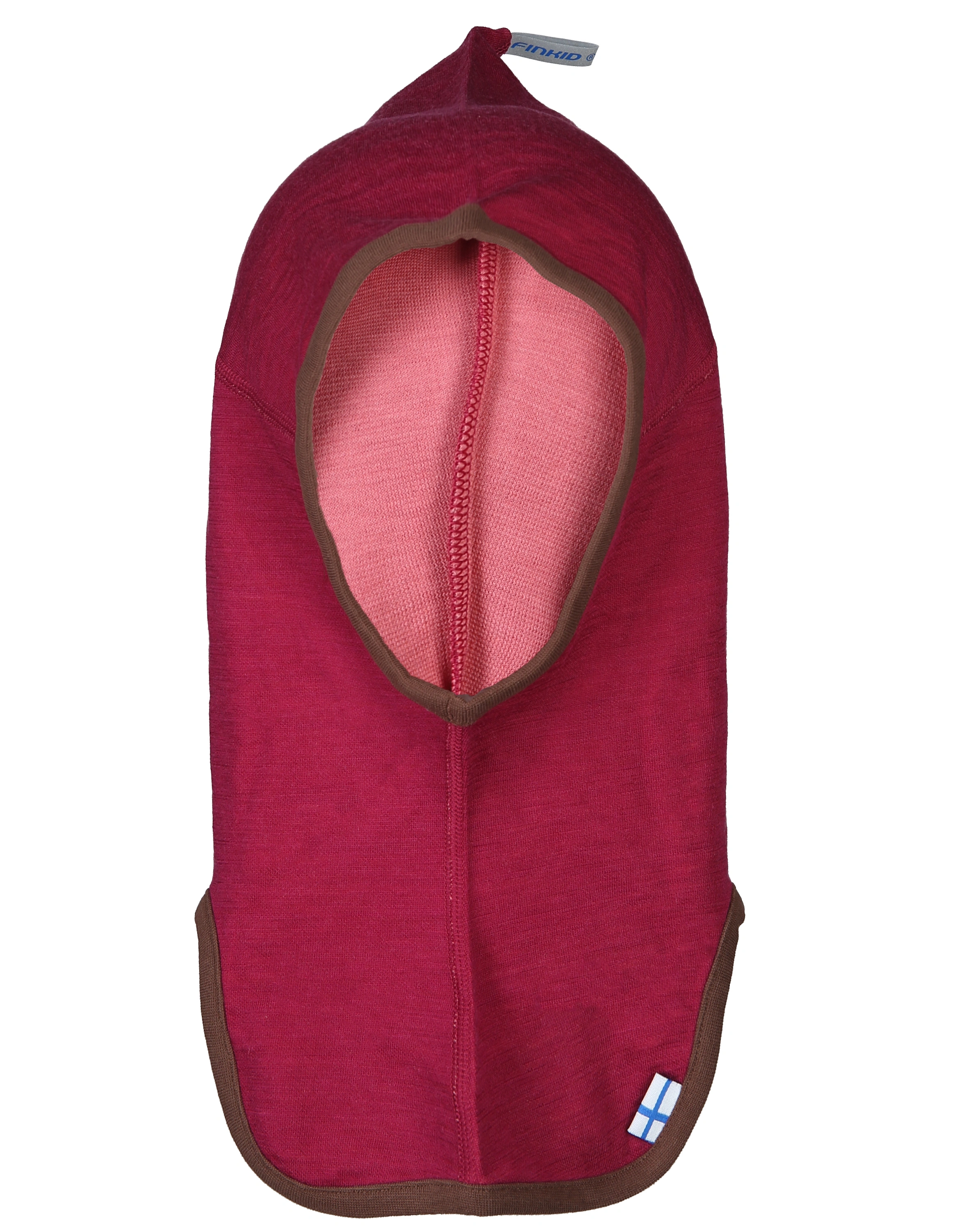 Schlupfmütze LUOLA mit Wolle in beet red/cocoa