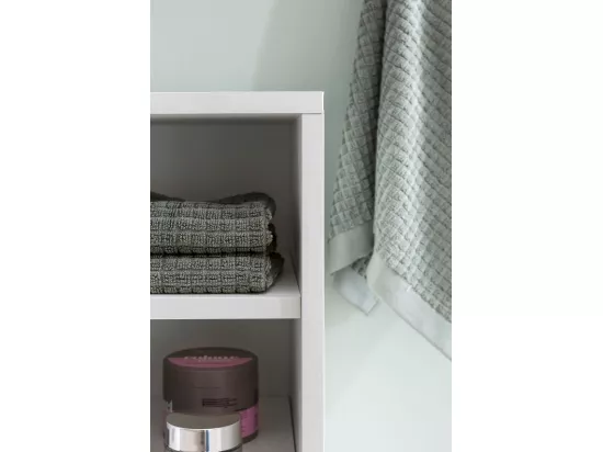 Évier armoire avec 60x55x32 cm Blanc Meuble vasque a poser Design Bain
