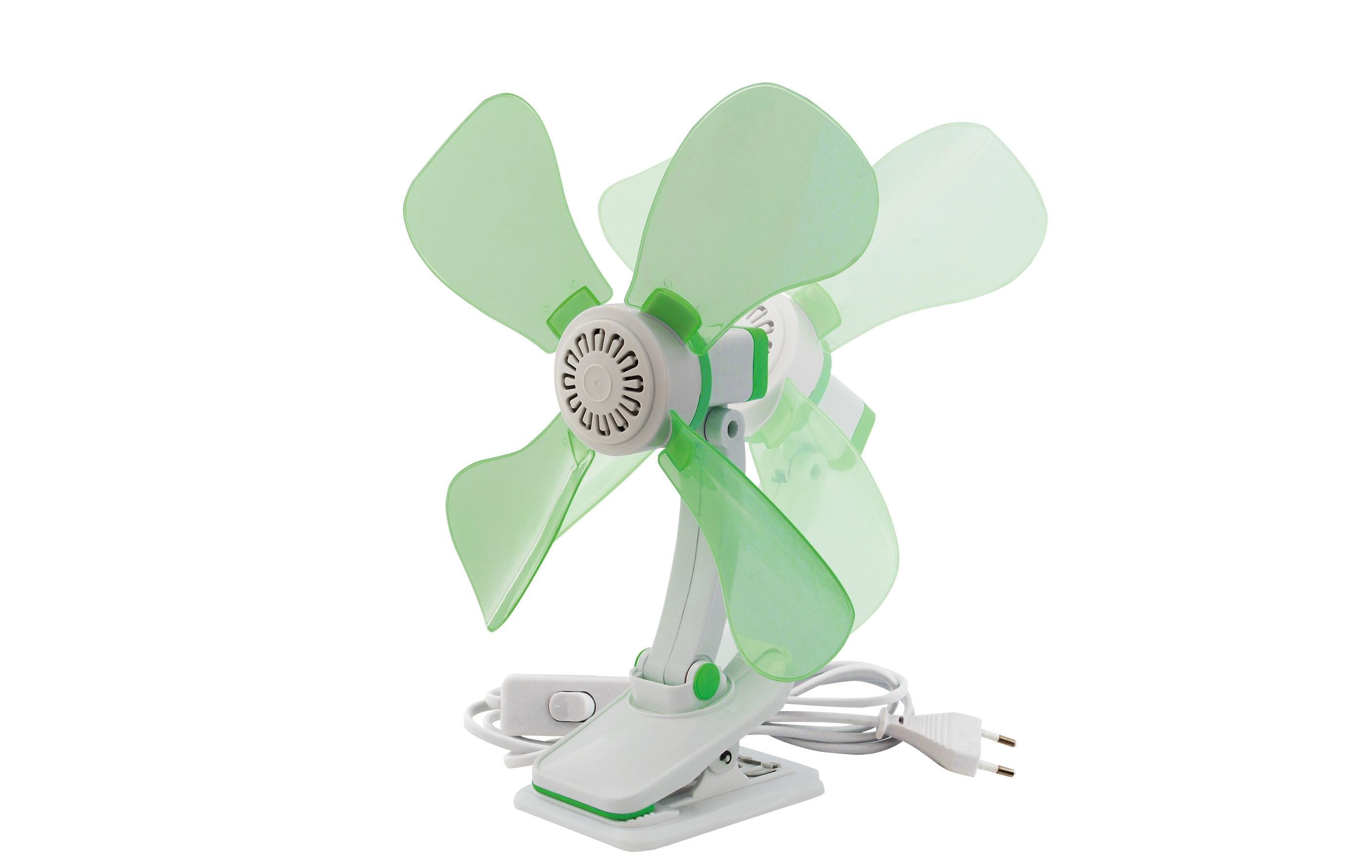 Klammer-Ventilator 230 Volt Grün/WeissFaltbarer Ventilator