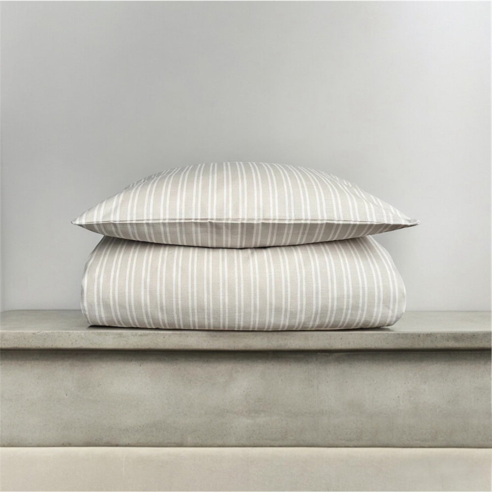 Køb Pine Cone Beige Stripe Dobbelt Stripe Sengetøj