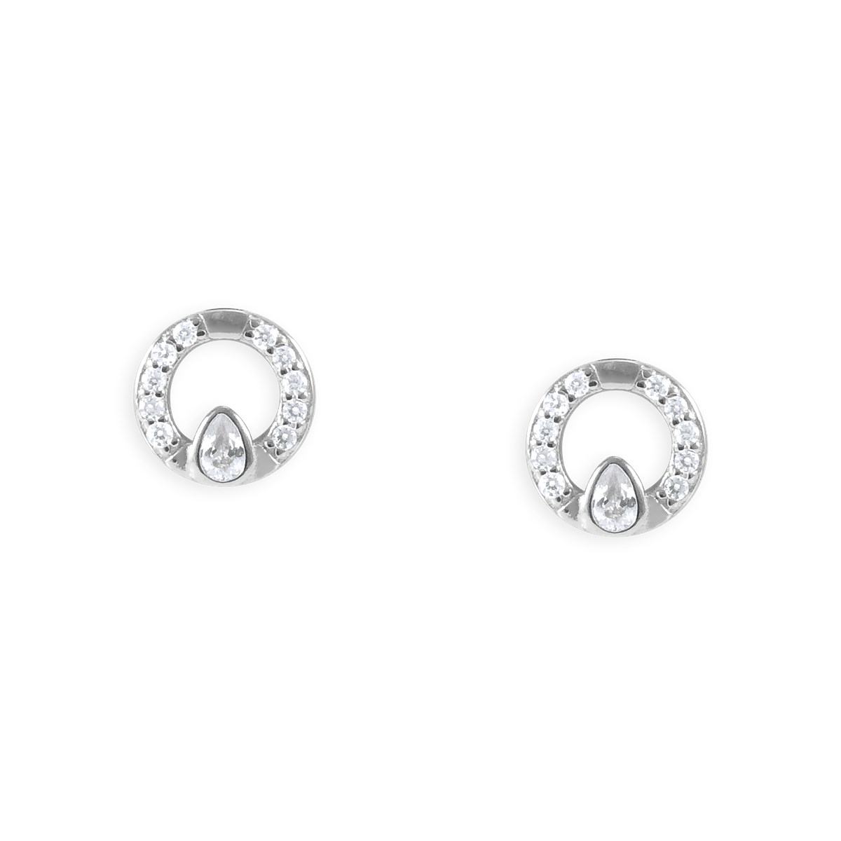 Boucles d'oreilles en argent 925 rhodié avec oxydes de zirconium