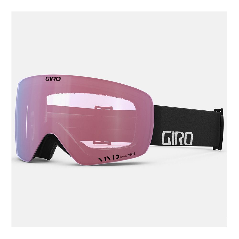 Giro CONTOUR - Masque ski + écran supplémentaire vivid infrared black wordmark/vivid smoke