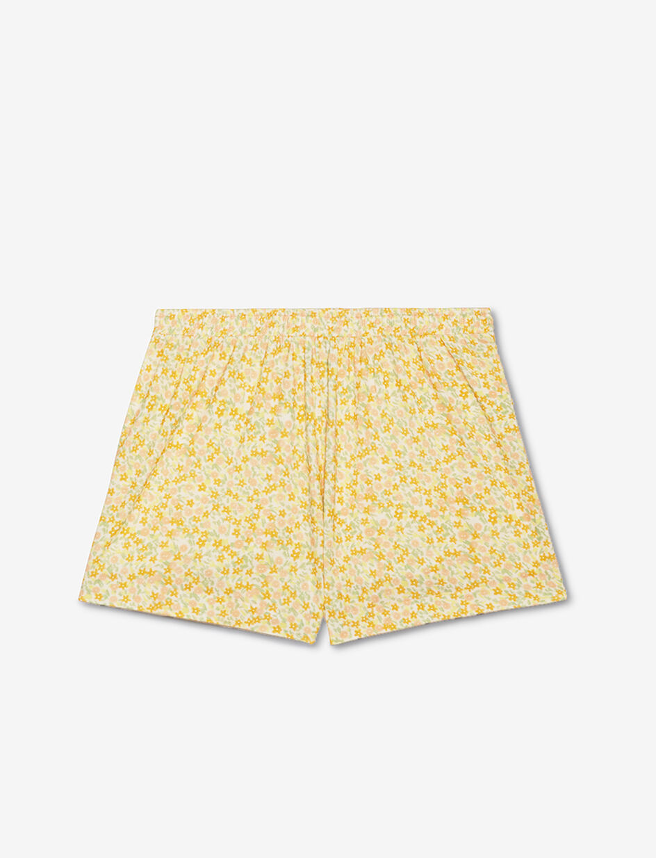 Short de pyjama - fleur senteurs jaune