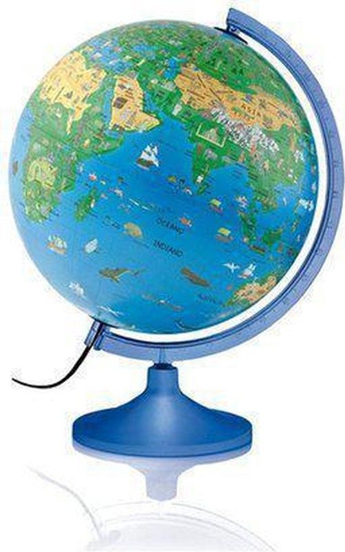 Atmosphere - Wereldbol Family Line - Ø30cm - Franstalig - Kinderlamp