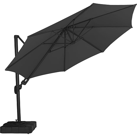 Como hængeparasol inkl. fod - sort