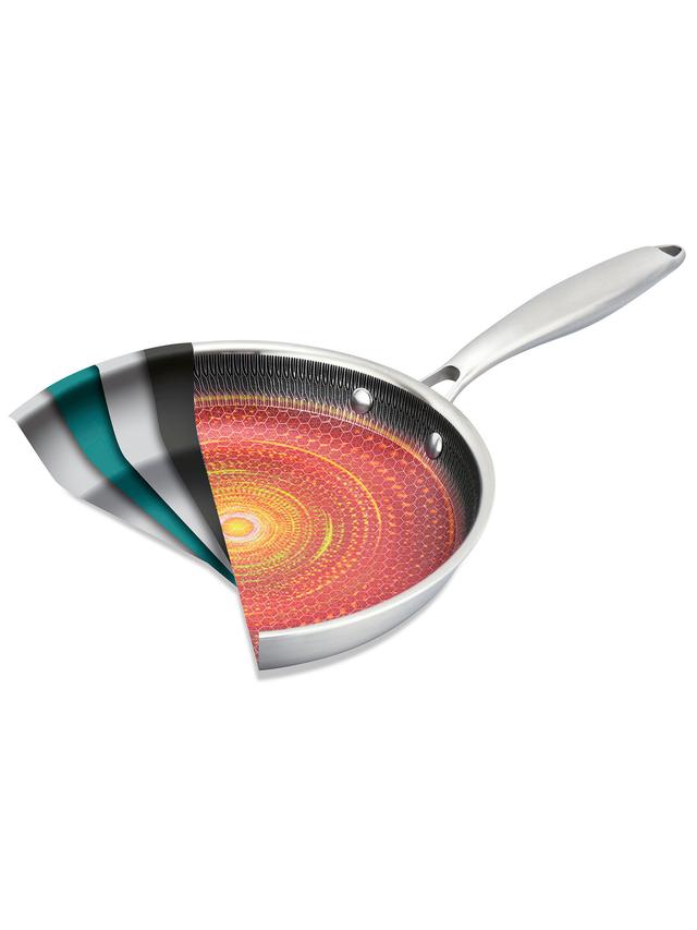 BRATmaxx Edelstahl-Pfanne mit Wabenstruktur, 4-lagig, silber, 24 cm