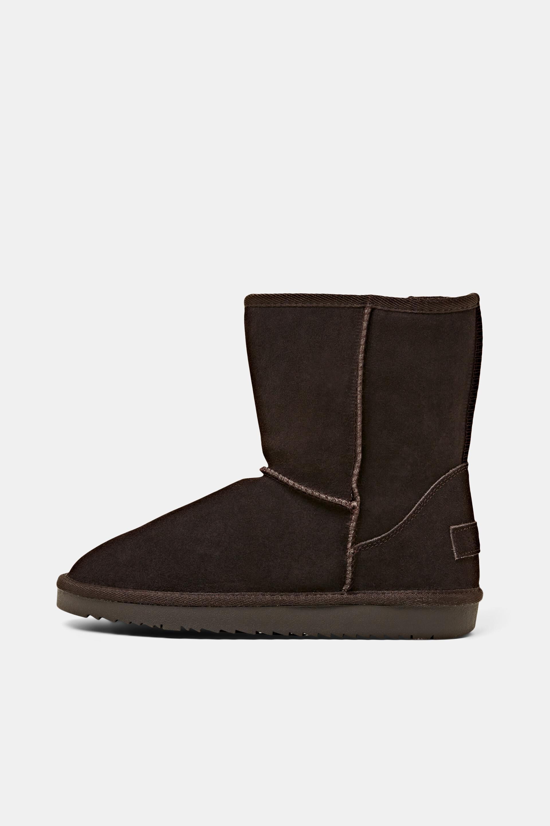 Bottines d’hiver en daim doublées de fourrure synthétique