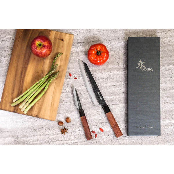 Set 2 couteaux Sayuto Sequoia San Mai office et chef Sayuto