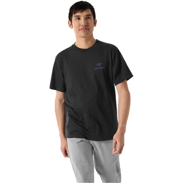T-shirt randonnée ARC'TERYX KRAGG SL COTTON BIRD WORD SS M BLACK / ELECTRA