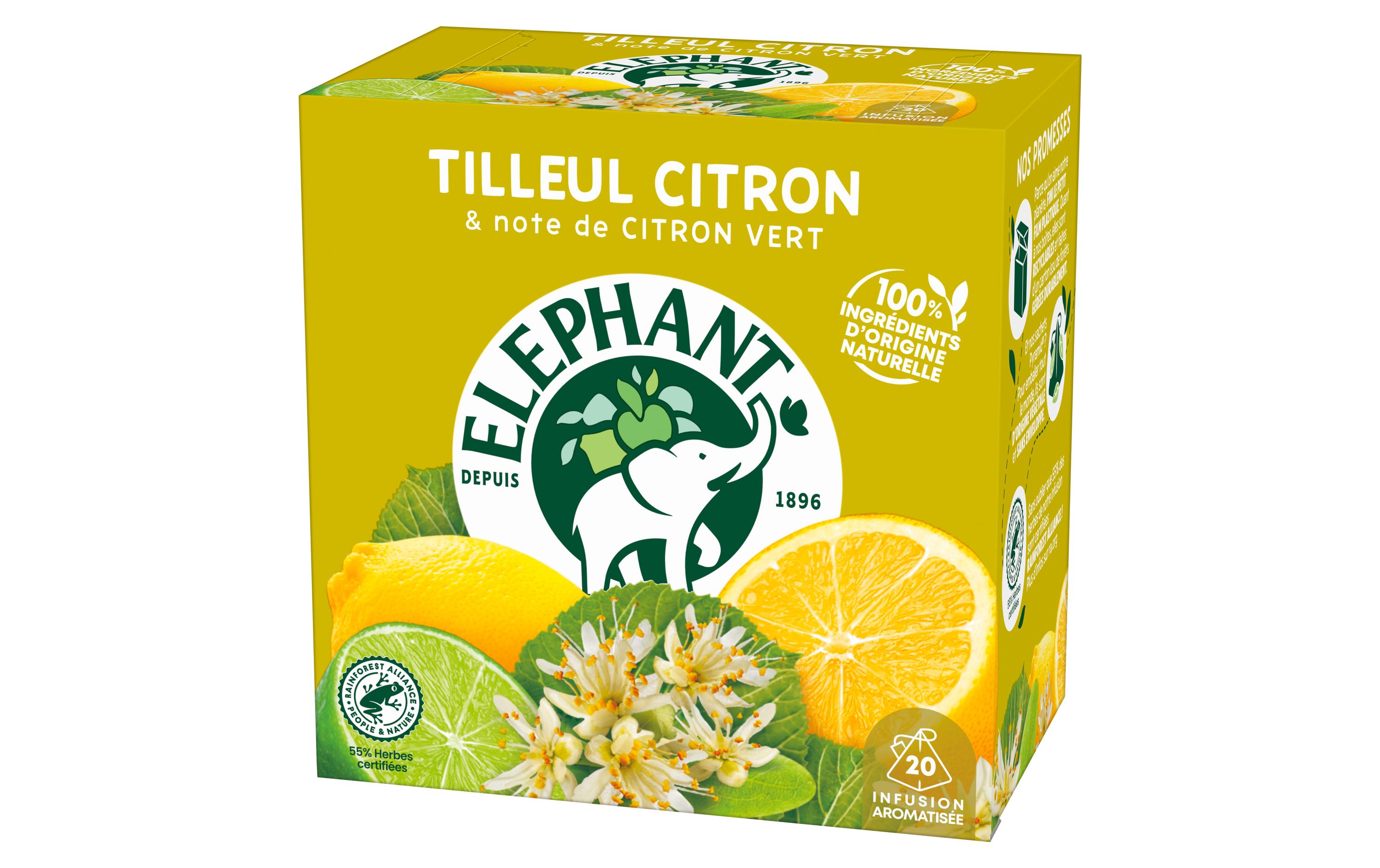 Teebeutel Infusion Tilleul Citron 20 StückTee mit Lindenblüte und Zitrone