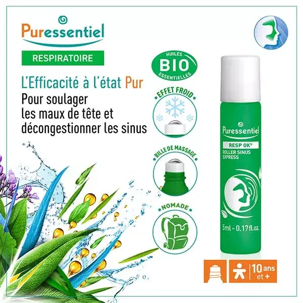Puressentiel Respiratory Sinus Express Organic Roll-on 5ml