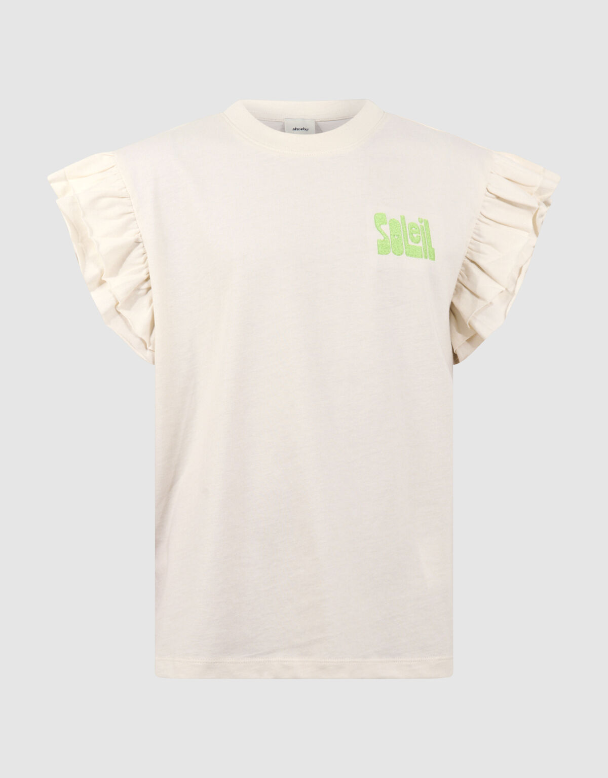 Ruffle Soleil Artwork T-shirt Gebroken Wit