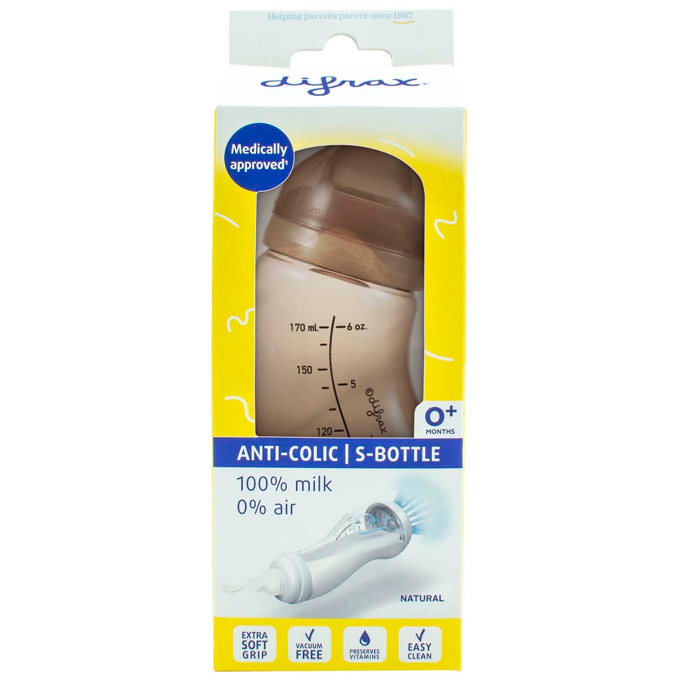 Difrax S-fles Anti-colic - natural 170ml beige