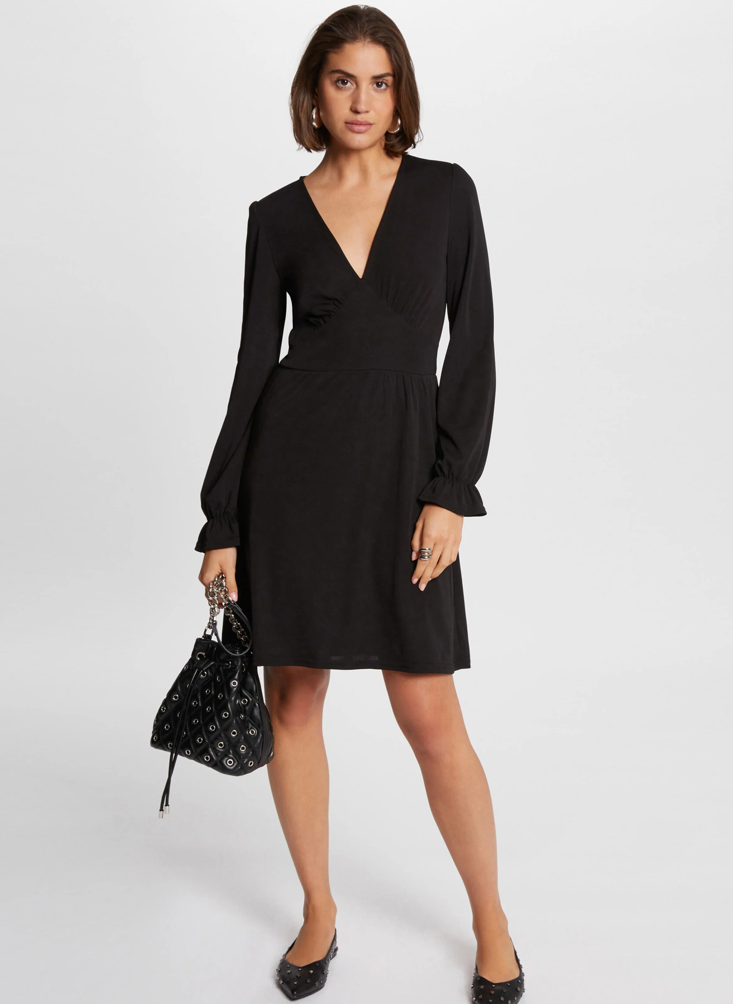 RSASHA - Robe courte col V | Noir