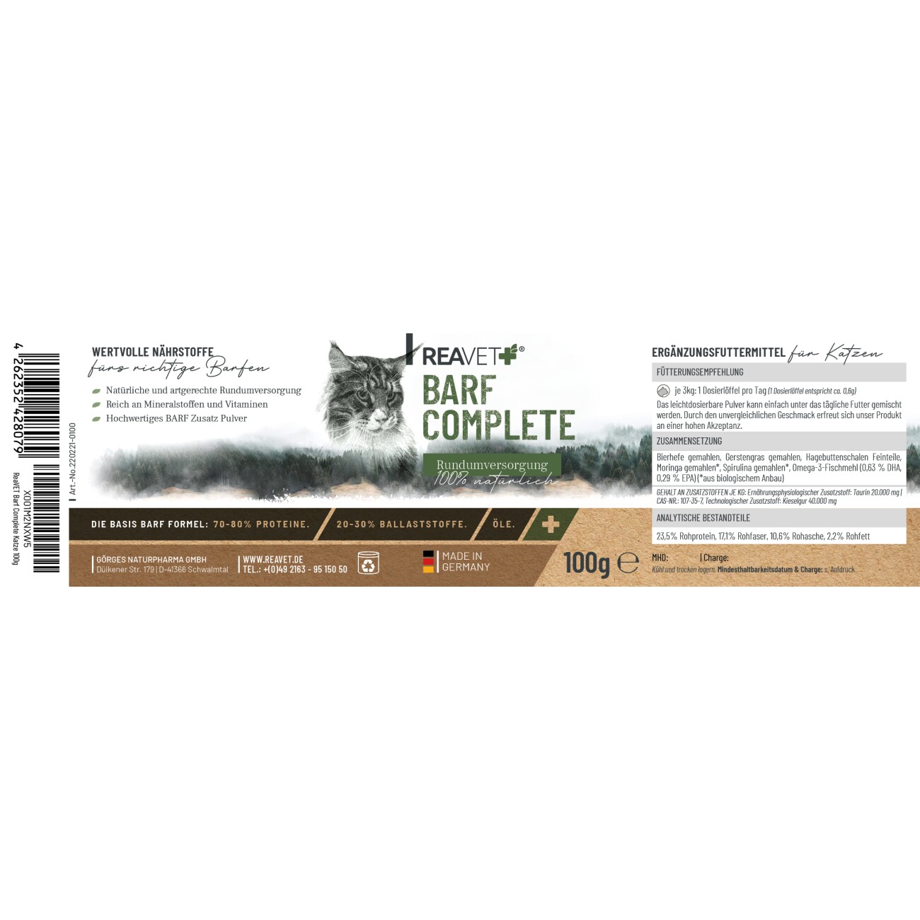 REAVET BARF Complete für Katzen 100g