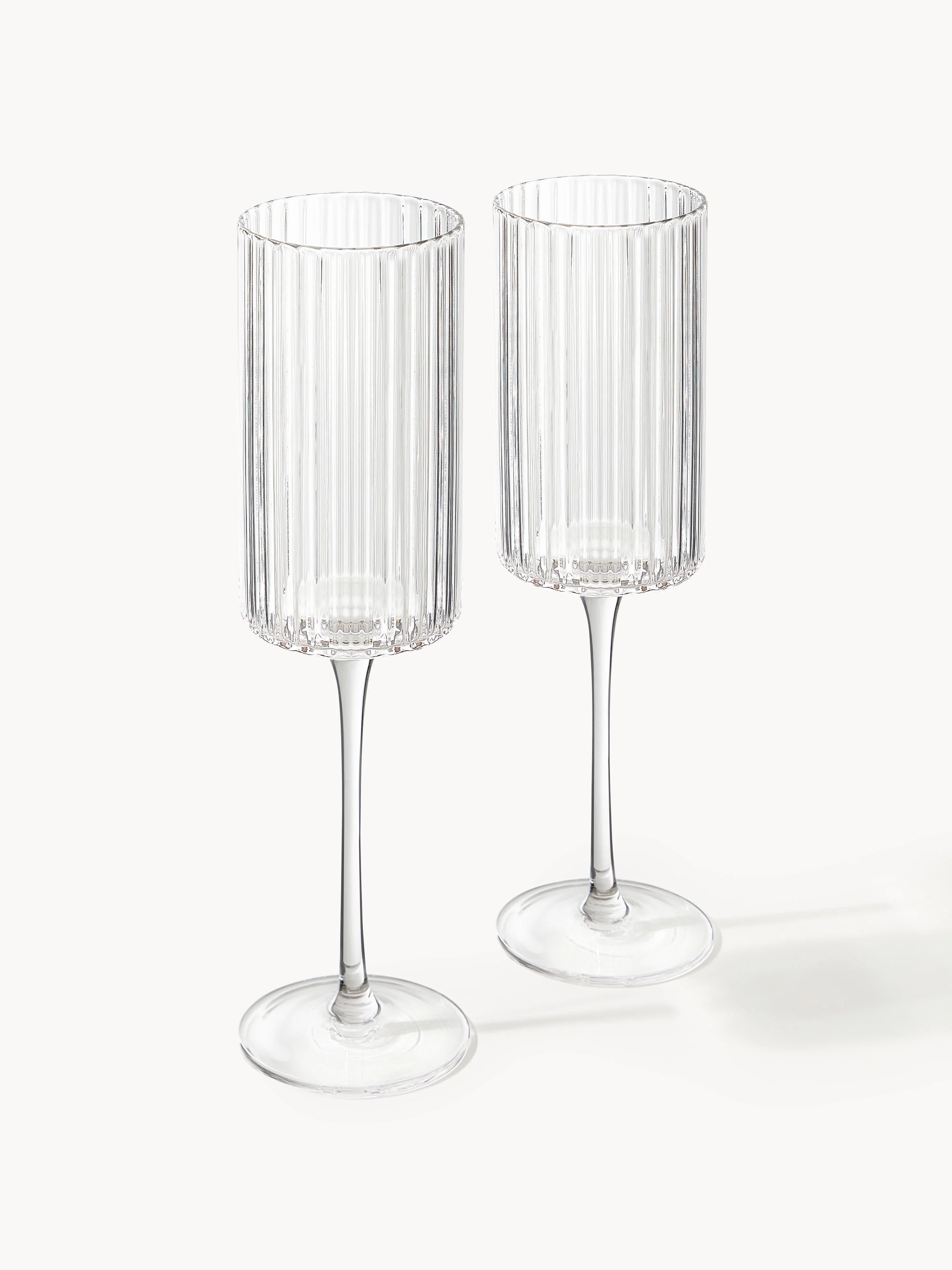 Mondgeblazen champagneglazen Aleo, 4-delig