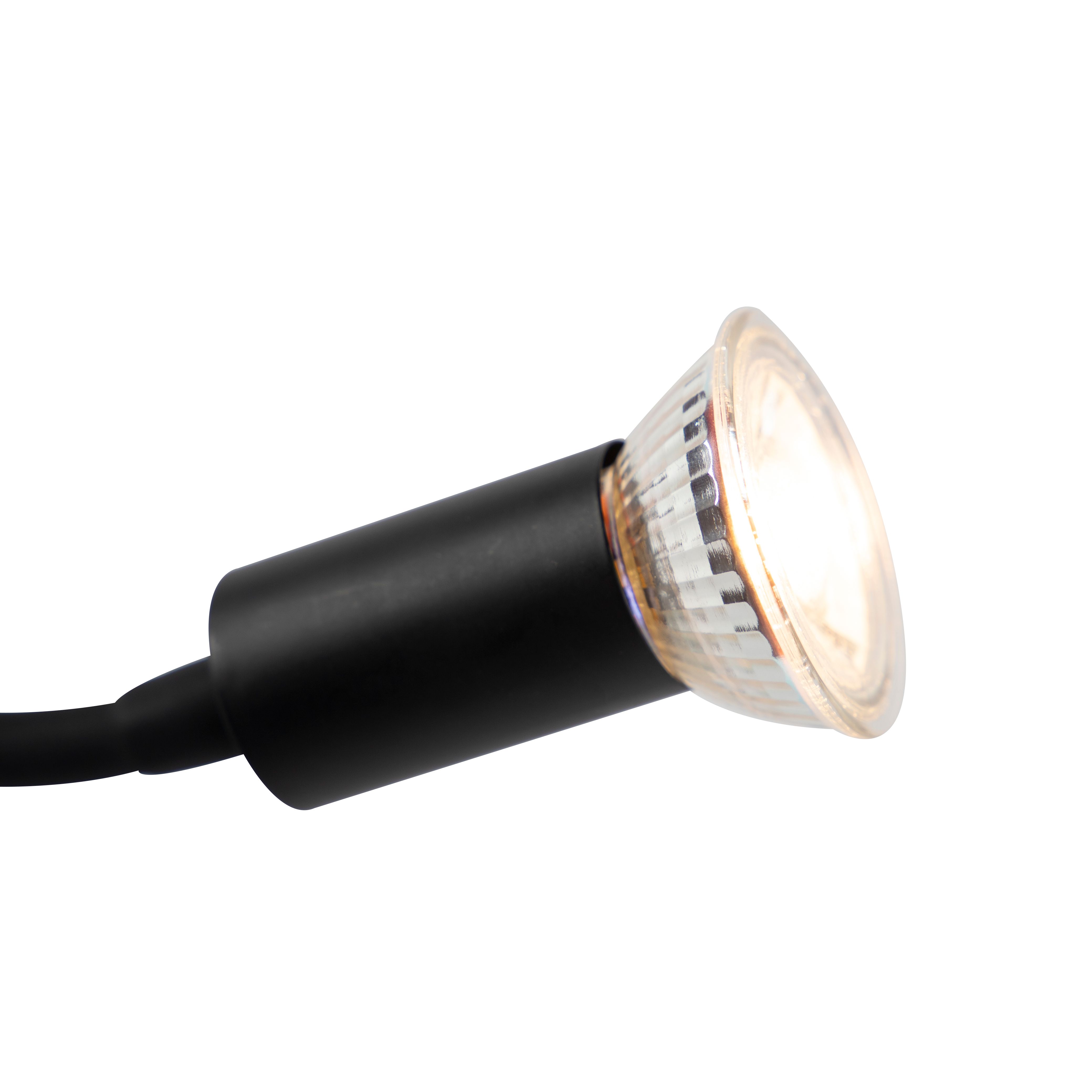 Moderne flexibele wandlamp USB zwart - Zeno
