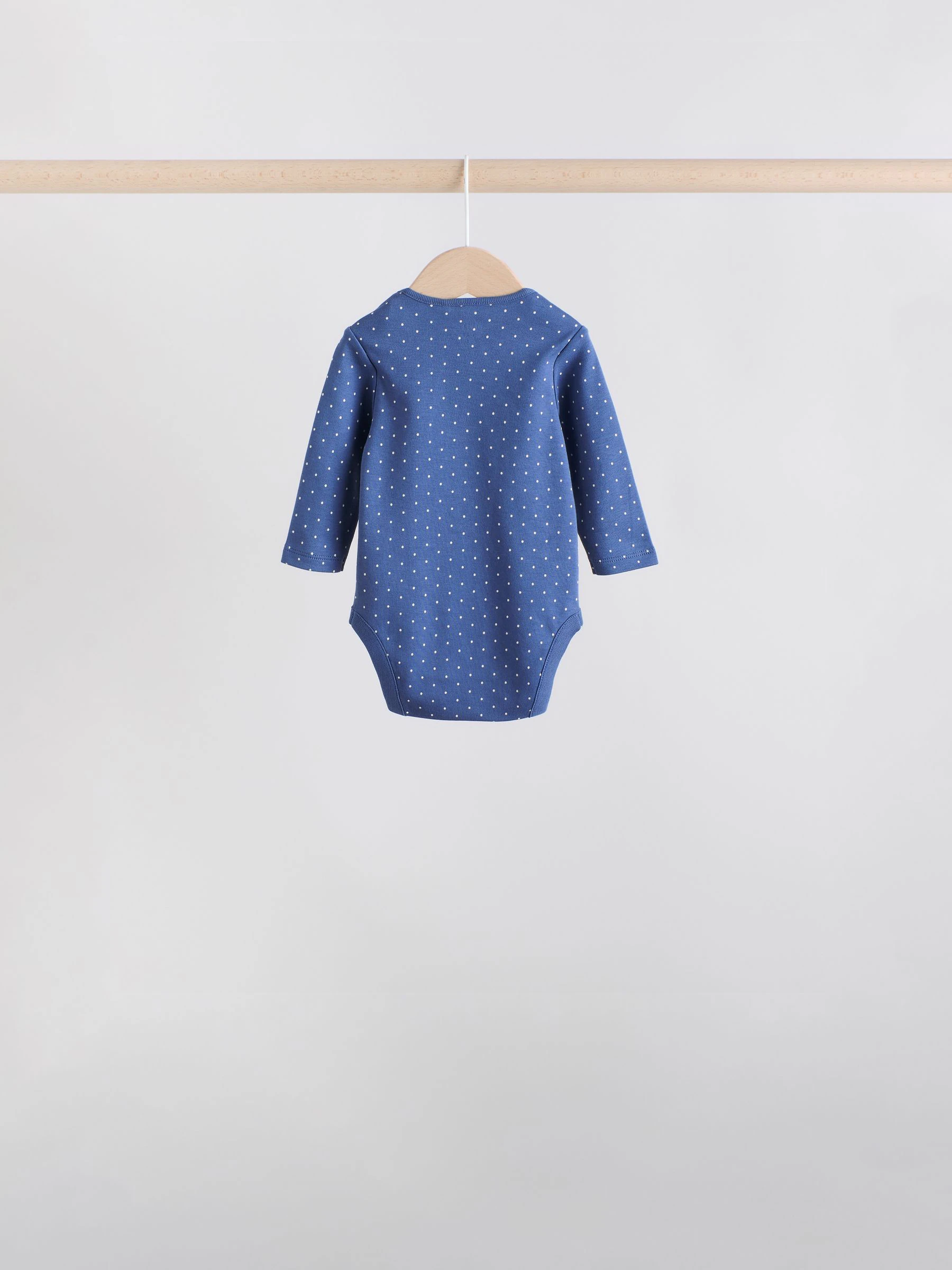Marineblauw - Verpakking van 5 rompertjes met lange mouwen