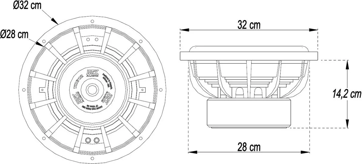 MTX TX612 Subwoofers voiture