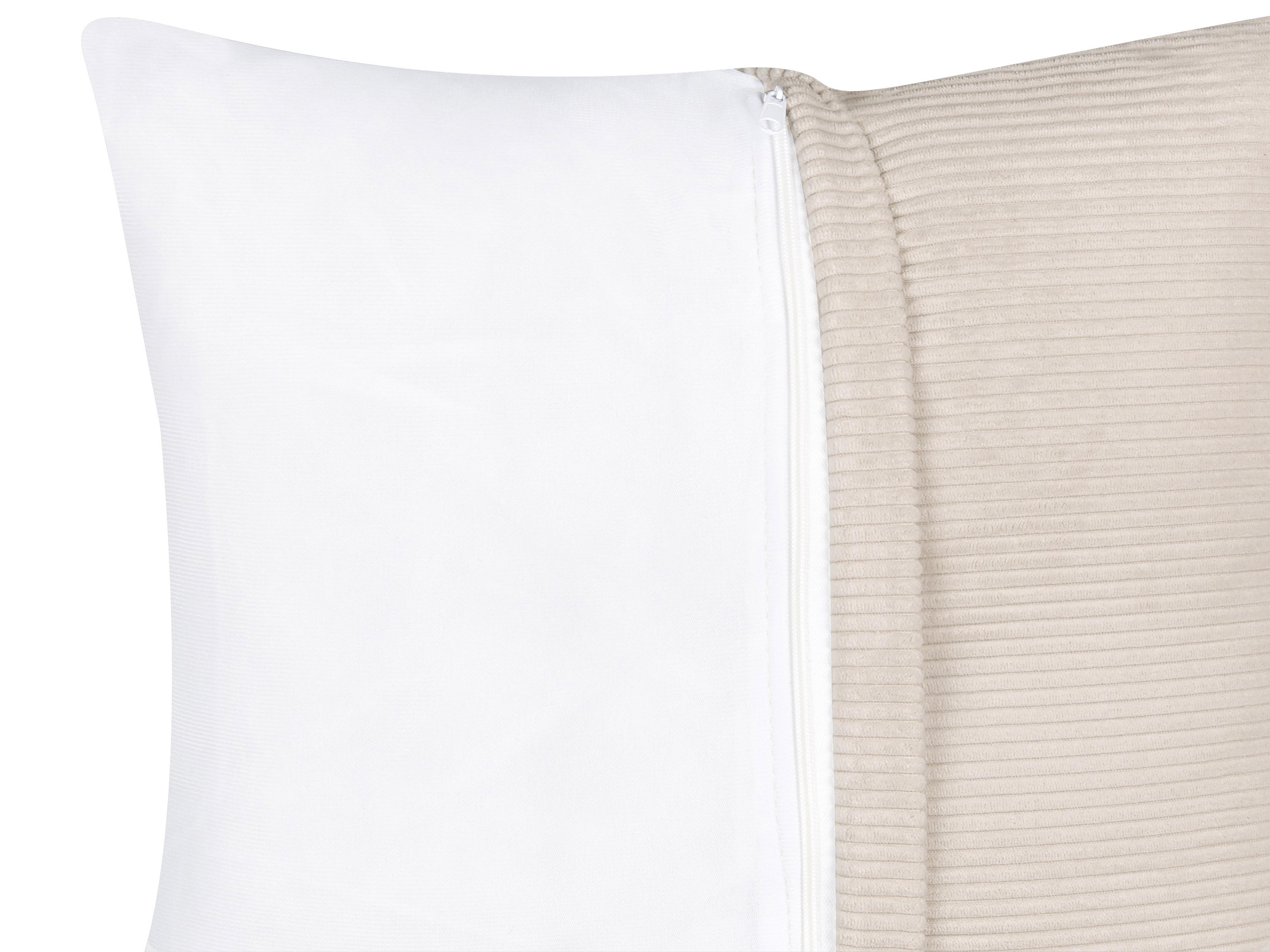 Hoekbank 4-zits LUNGO Corduroy Beige rechtszijdig