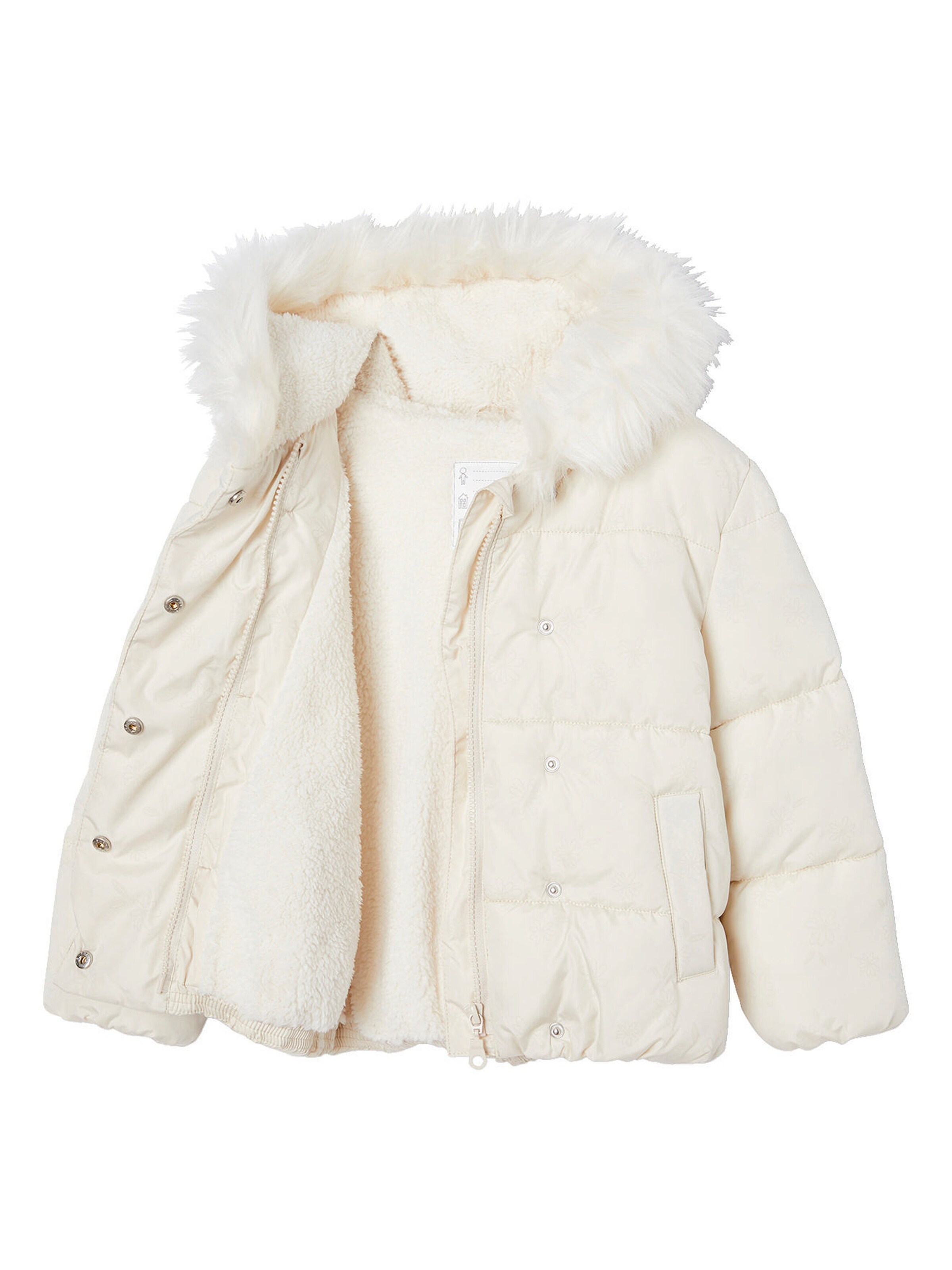 Vertbaudet Mädchen Steppjacke mit magischem Farbwechsel, Recycling-Polyester vanille