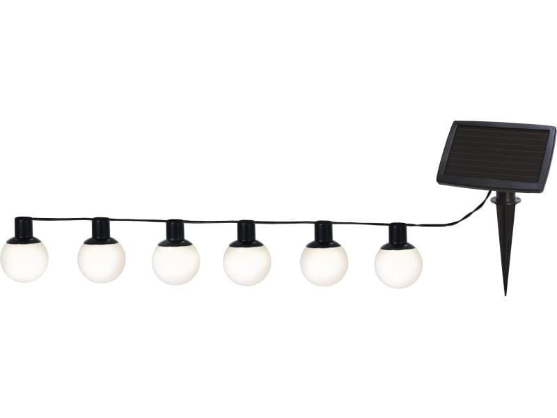 Star Trading Lichterkette Solar Globus 500 cm, Schwarz/Weis LED-Lichterkette