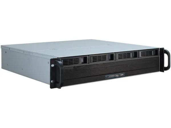 Inter-Tech IPC 2U-2404S - Rack-monterbar - 2U - micro-ATX - SATA/SAS - hot-swap - ingen strømforsyning (ATX) - USB