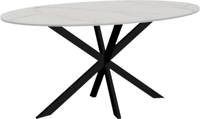 Figo - Eettafel - Wit - Sintered Stone - Ovaal 160cm