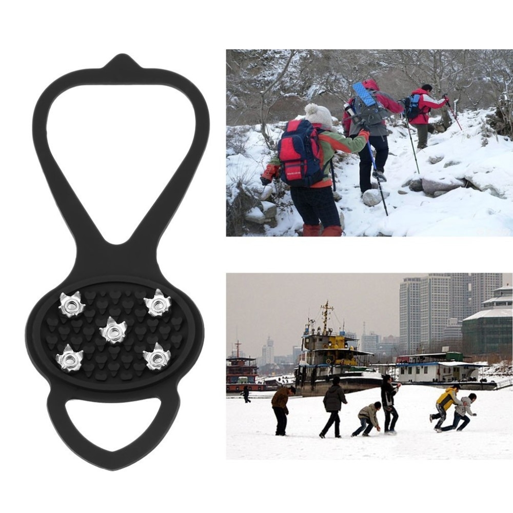 (1 Paar) Schuhspikes Schneeschuh-Krallen Grödel Steigeisen Silikon Band mit 5 Zähnen
