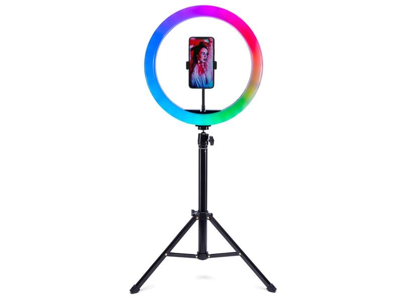 Rio Studio Rgb Ring Light RL12 Schwarz LED-Ringlicht für Make-up, Vlogging oder Fotografie