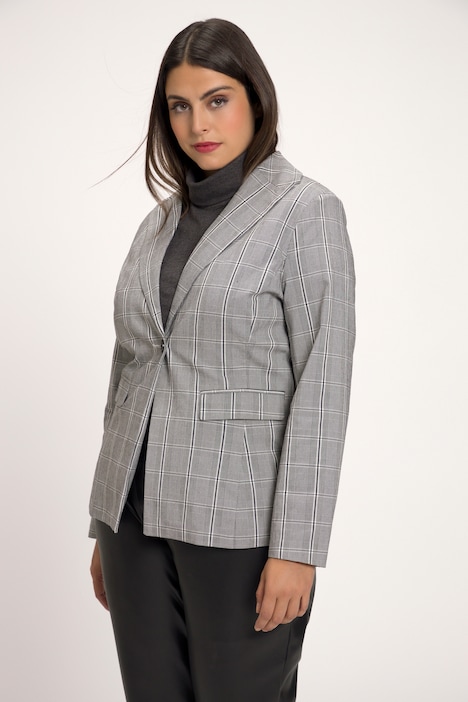 Blazer, Karomuster, Oversized, Reverskragen